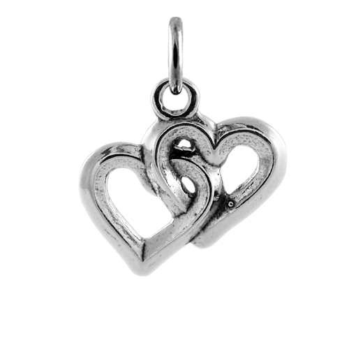 Sterling Silver Interlocked Hearts Charm