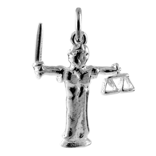 Sterling Silver Lady of Justice Charm
