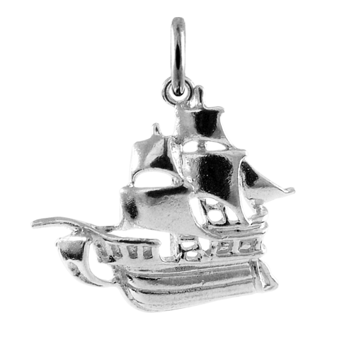 Sterling Silver Pirates Galleon Charm