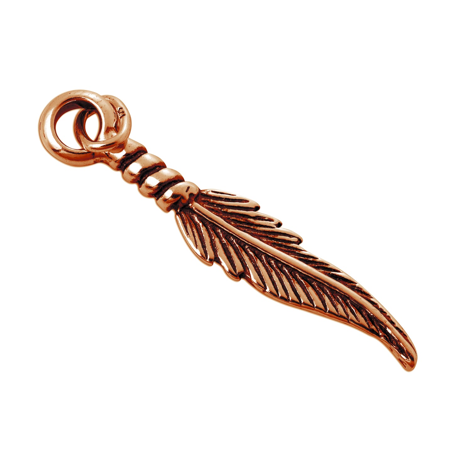Rose Gold Plated Sterling Silver Feather Charm