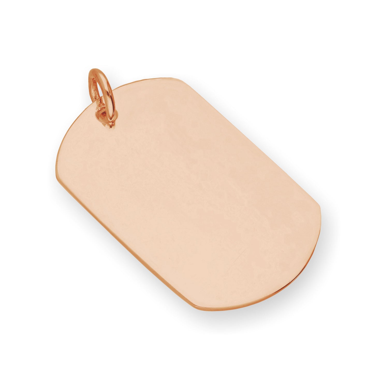 Rose Gold Plated Sterling Silver Large Dog Tag Charm