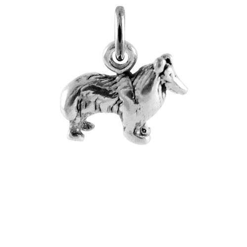 Sterling Silver Small Collie Dog Charm