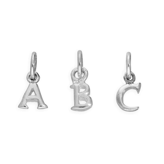 Tiny Sterling Silver Alphabet Letter Charm A - Z