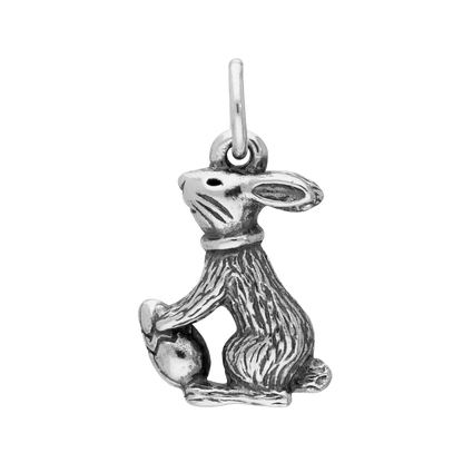 Sterling Silver Easter Bunny w Easter Egg Charm