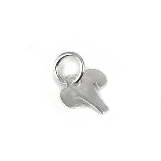 Small Sterling Silver 2D Aries Aries Symbol Charm
