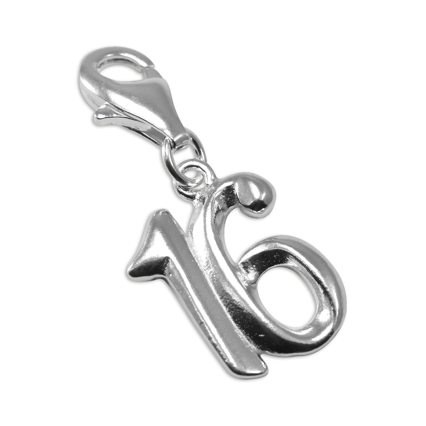 Sterling Silver Birthday Number Clip on Charms
