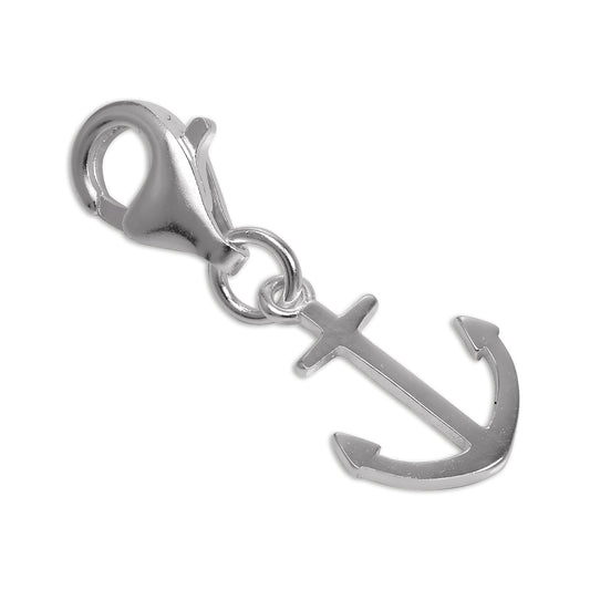 Sterling Silver Anchor Clip on Charm