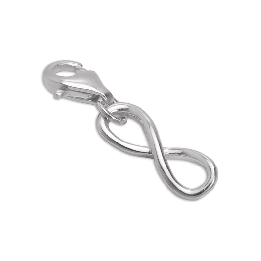 Sterling Silver Infinity Loop Clip on Charm