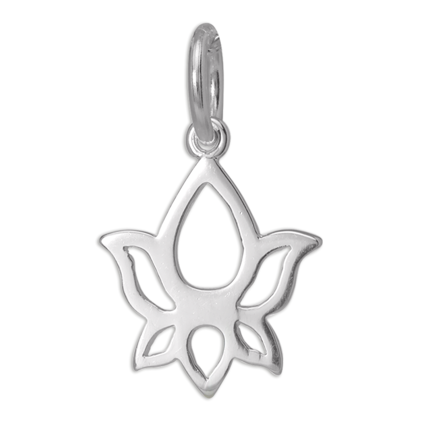 Sterling Silver Cut Out Lotus Flower Outline Charm