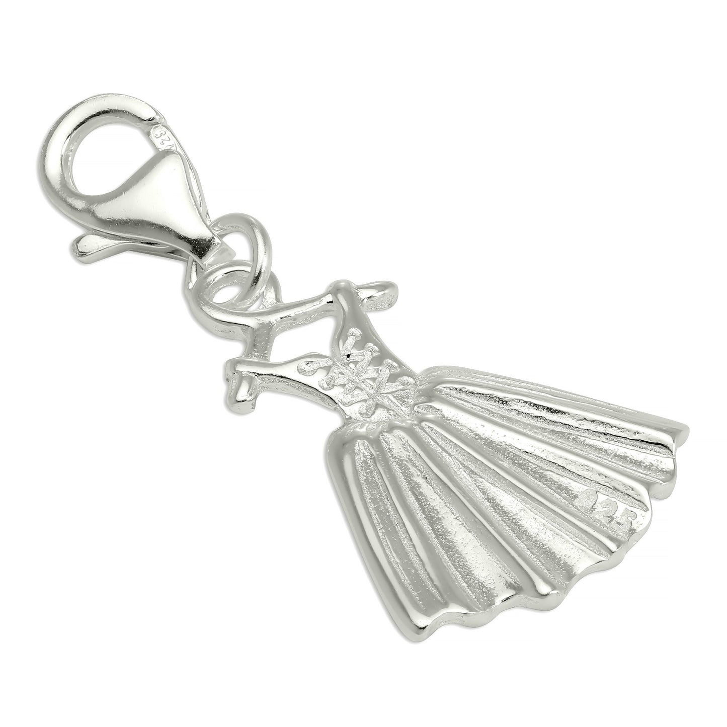 Sterling Silver Dress Clip on Charm