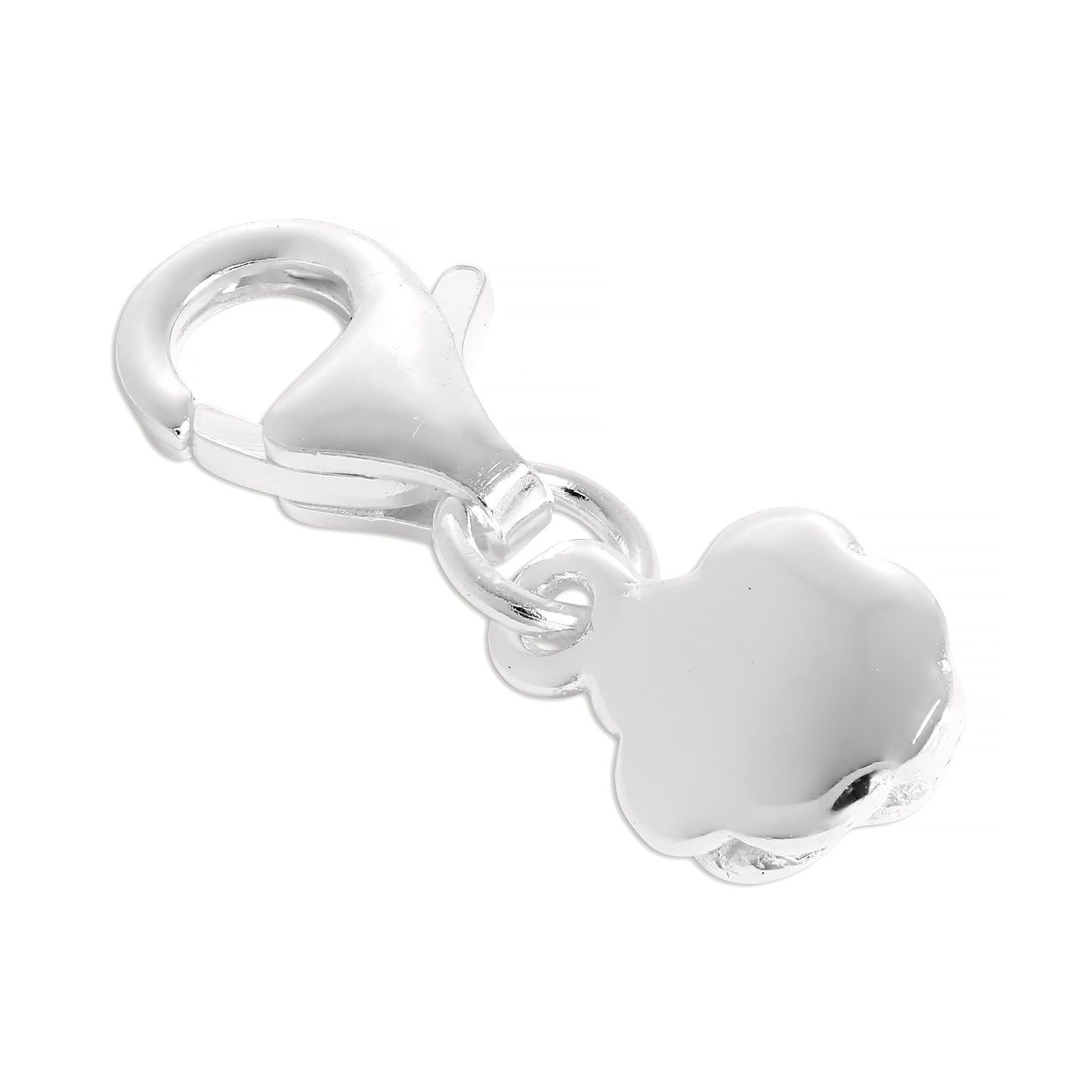 Small Sterling Silver Rose Bud Clip on Charm