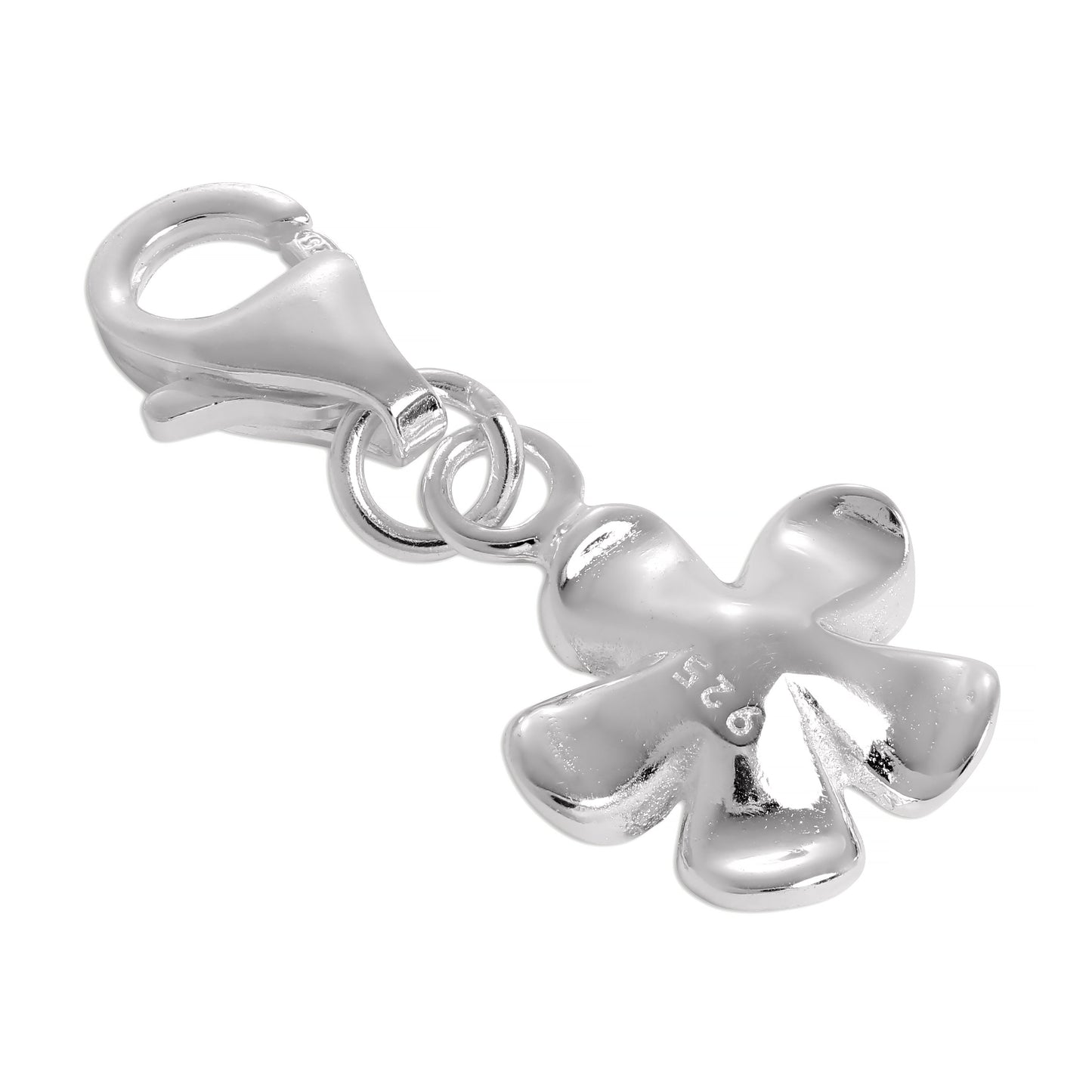 Simple Sterling Silver Flower Clip on Charm