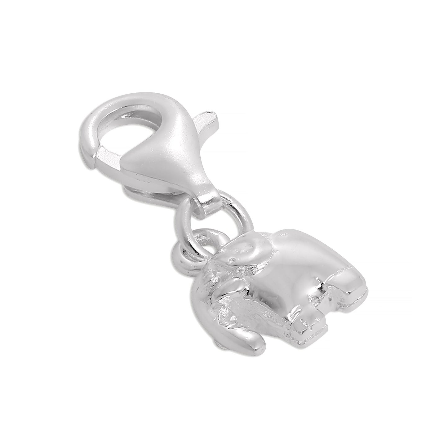 Tiny Sterling Silver Elephant Clip on Charm