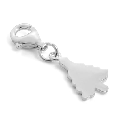 Sterling Silver Christmas Tree Clip on Charm