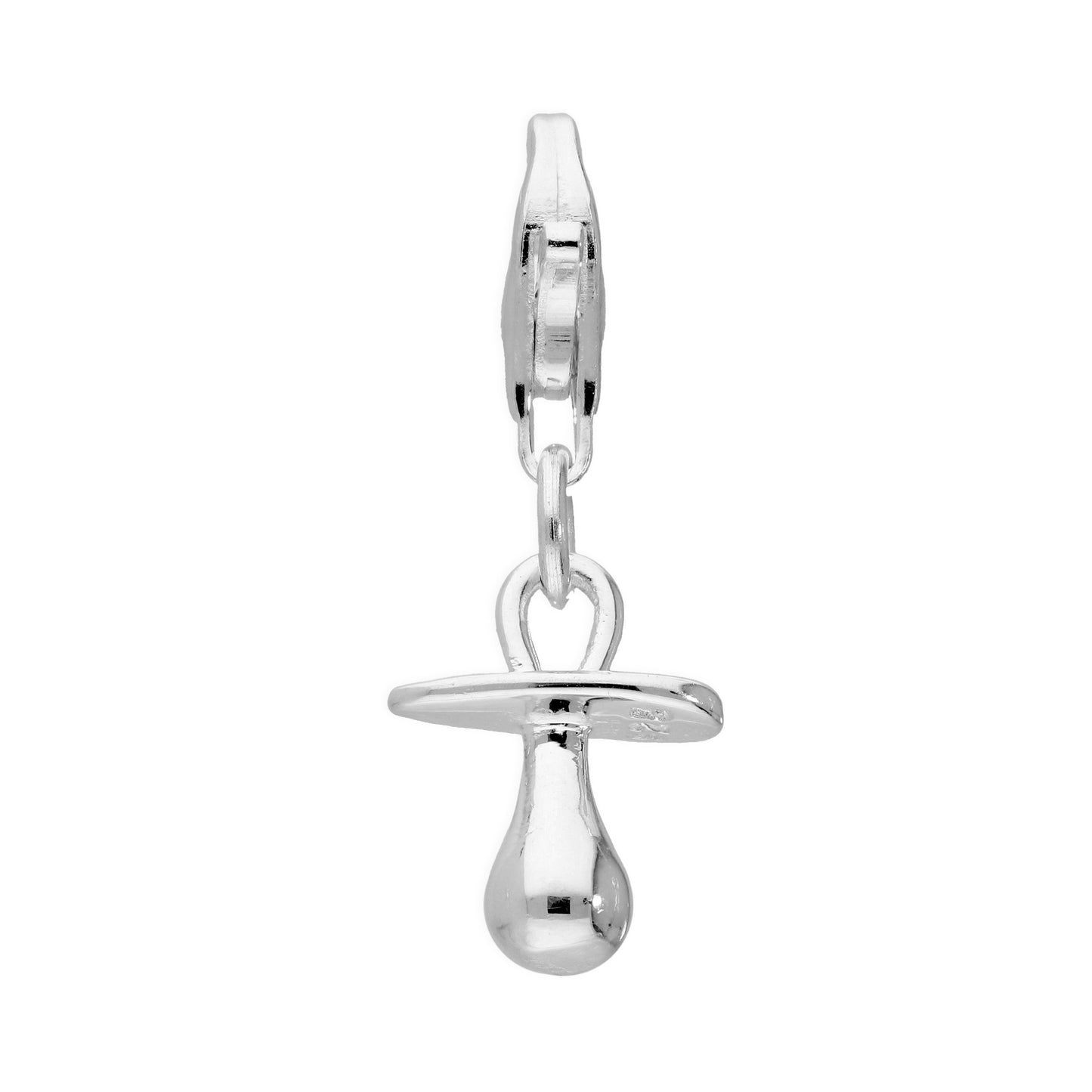 Sterling Silver Baby's Dummy Clip on Charm
