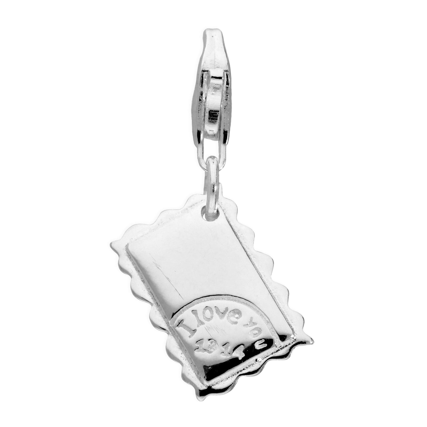 Fancy Sterling Silver I Love You Letter Clip on Charm