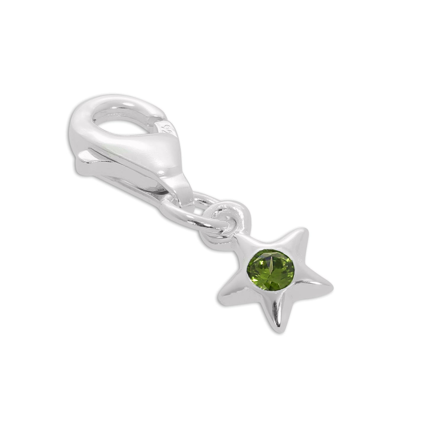 Sterling Silver & CZ Crystal Birthstone Star Clip-On Charm