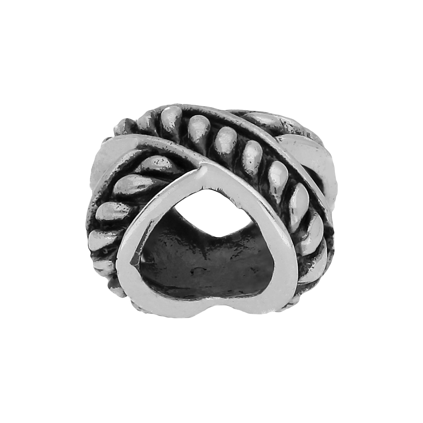 Sterling Silver Crossed Ribbon Bead Charm
