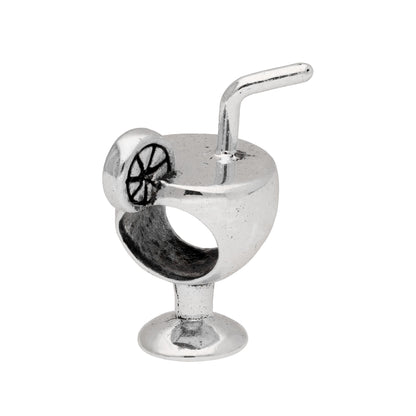 Sterling Silver Cocktail Glass Bead Charm