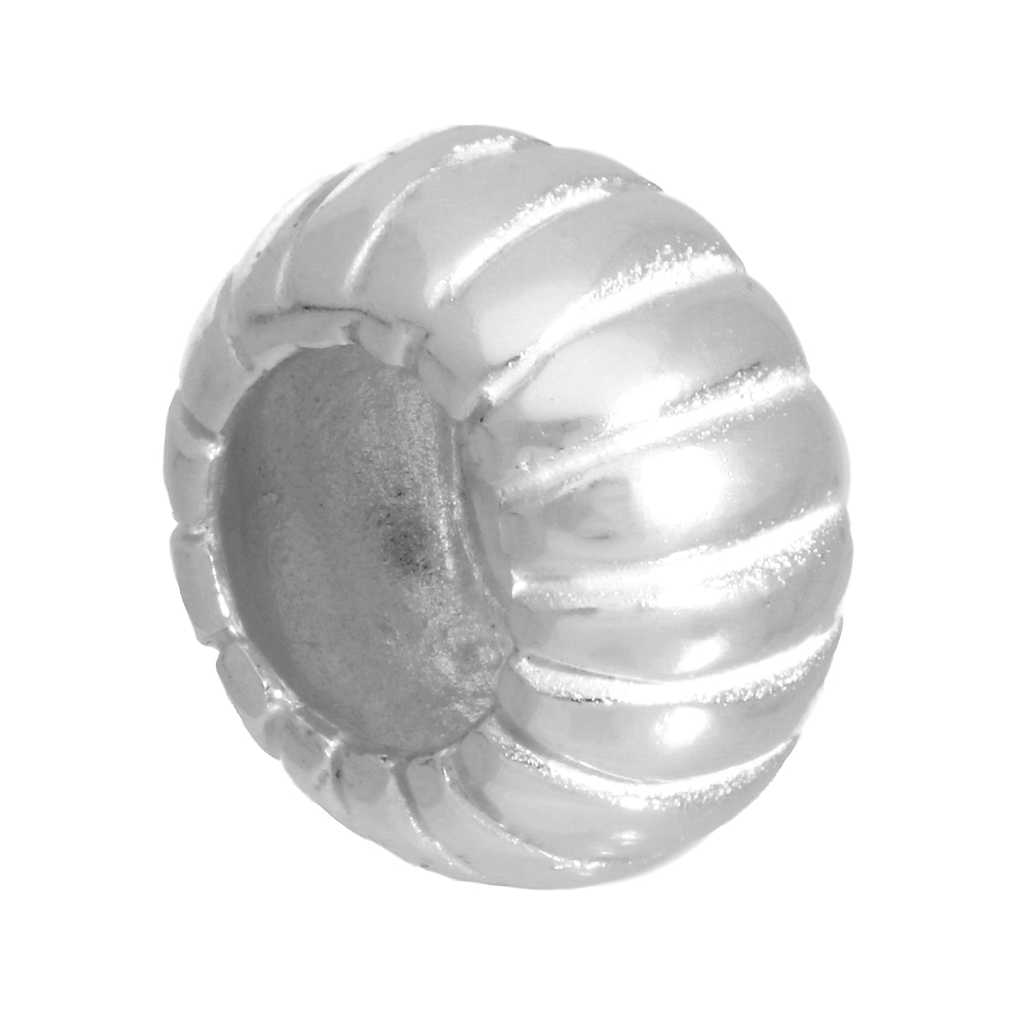 Sterling Silver Ridged Bead Charm