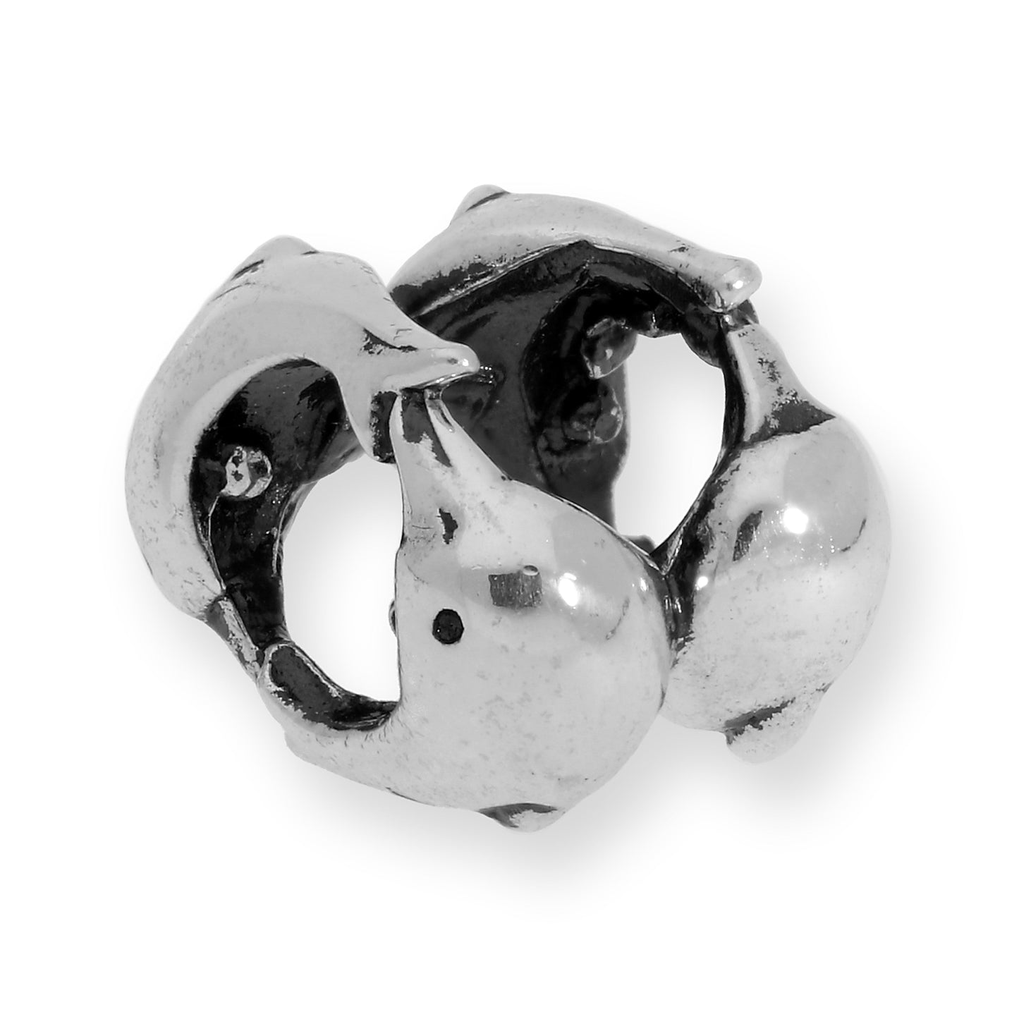 Sterling Silver Dolphins Bead Charm