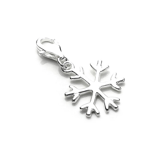 Sterling Silver Winter Snowflake Clip on Charm