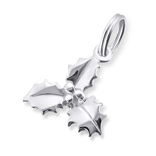 Sterling Silver Christmas Holly Leaf Charm