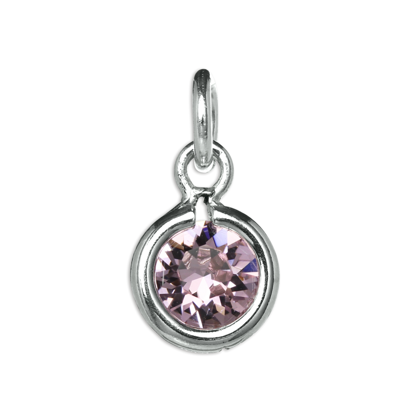 Sterling Silver & Alexandrite 5mm Round CZ Crystal June Birthstone Charm
