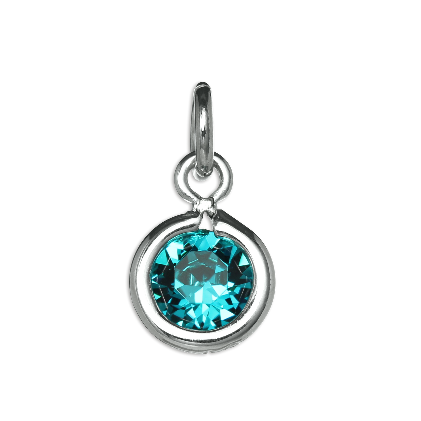 Sterling Silver & Zircon 5mm Round CZ Crystal December Birthstone Charm