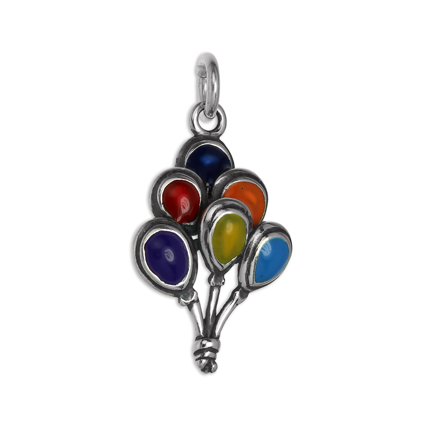 Sterling Silver & Enamel Bunch of Balloons Charm