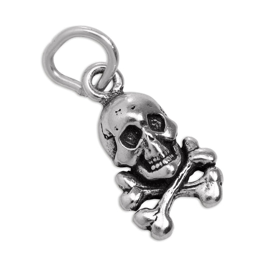 Tiny Sterling Silver Skull & Crossbones Charm
