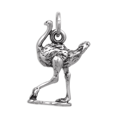 Sterling Silver 3D Ostrich Charm