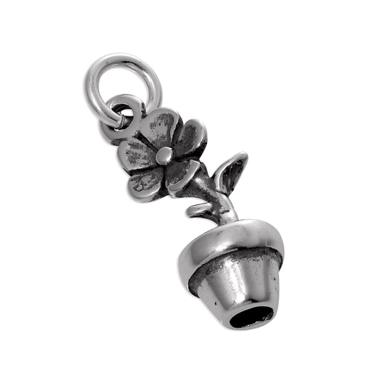 Sterling Silver Flower in a Pot Charm