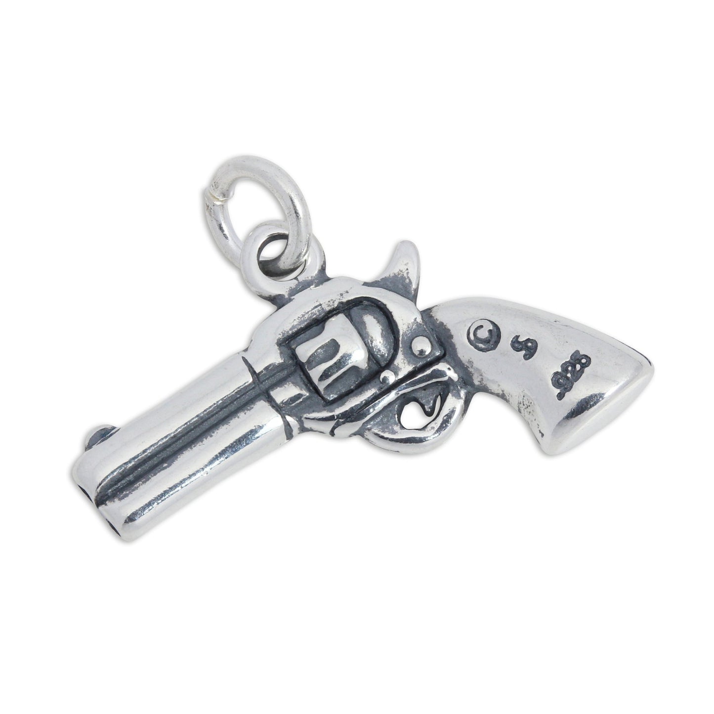 Sterling Silver Revolver Gun Charm