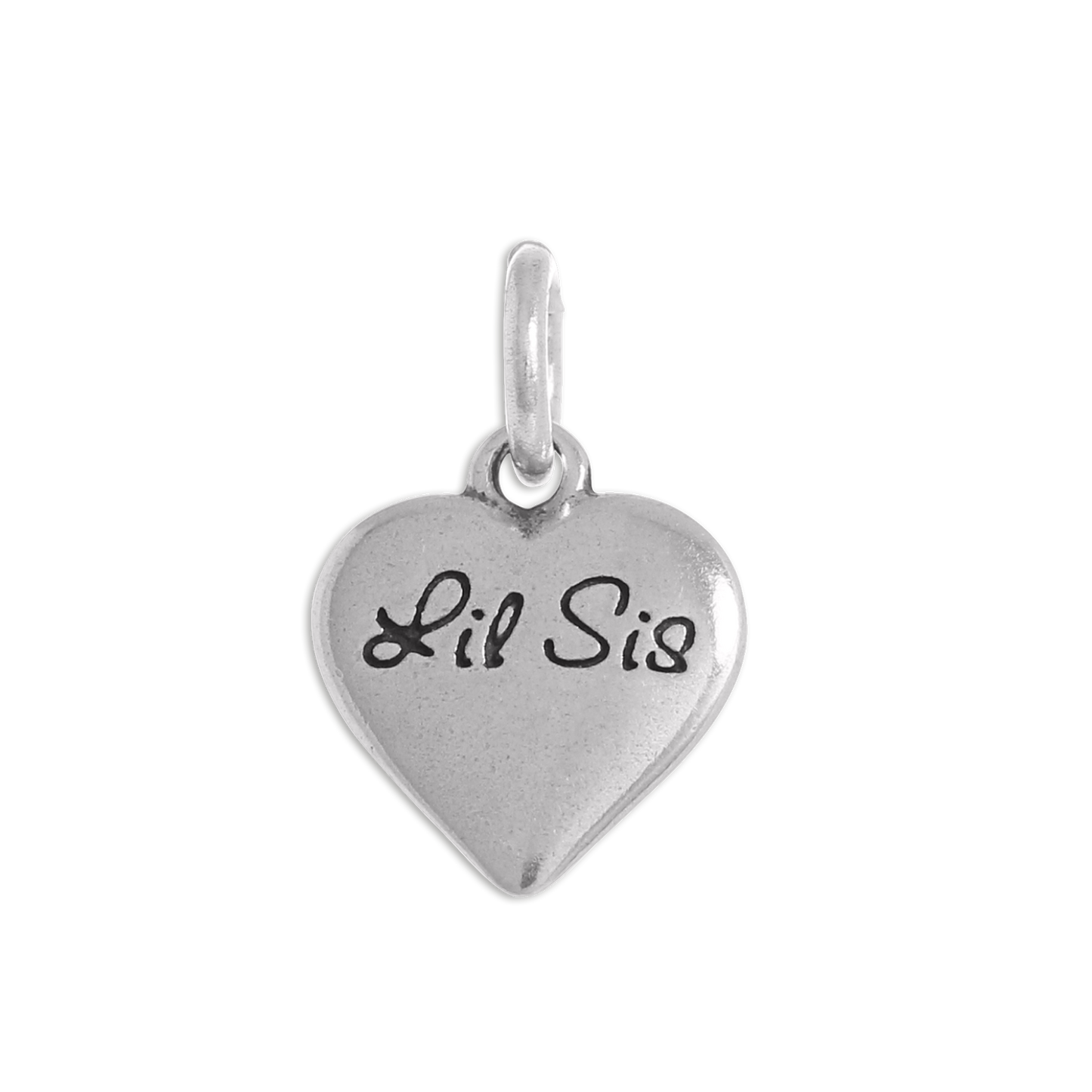 Sterling Silver Lil Sister Heart Charm