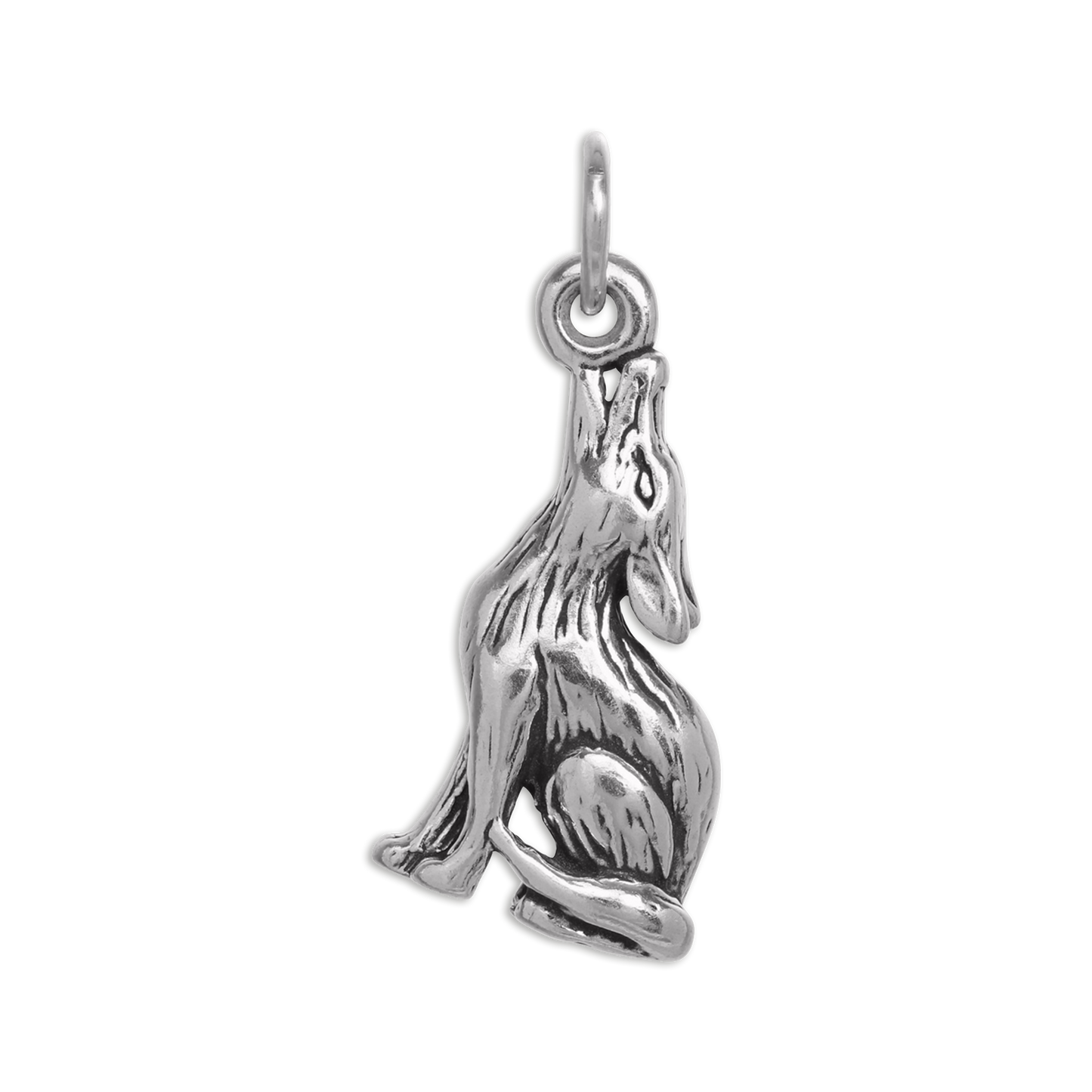 Sterling Silver Howling Coyote Charm