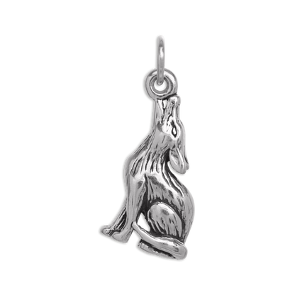 Sterling Silver Howling Coyote Charm