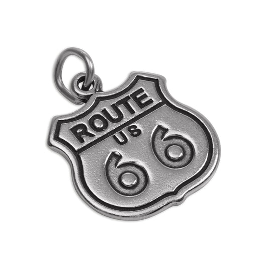 Sterling Silver Route 66 Road Sign Charm