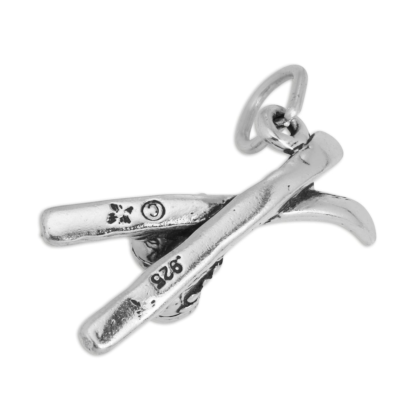 Sterling Silver Skis & Boots Charm