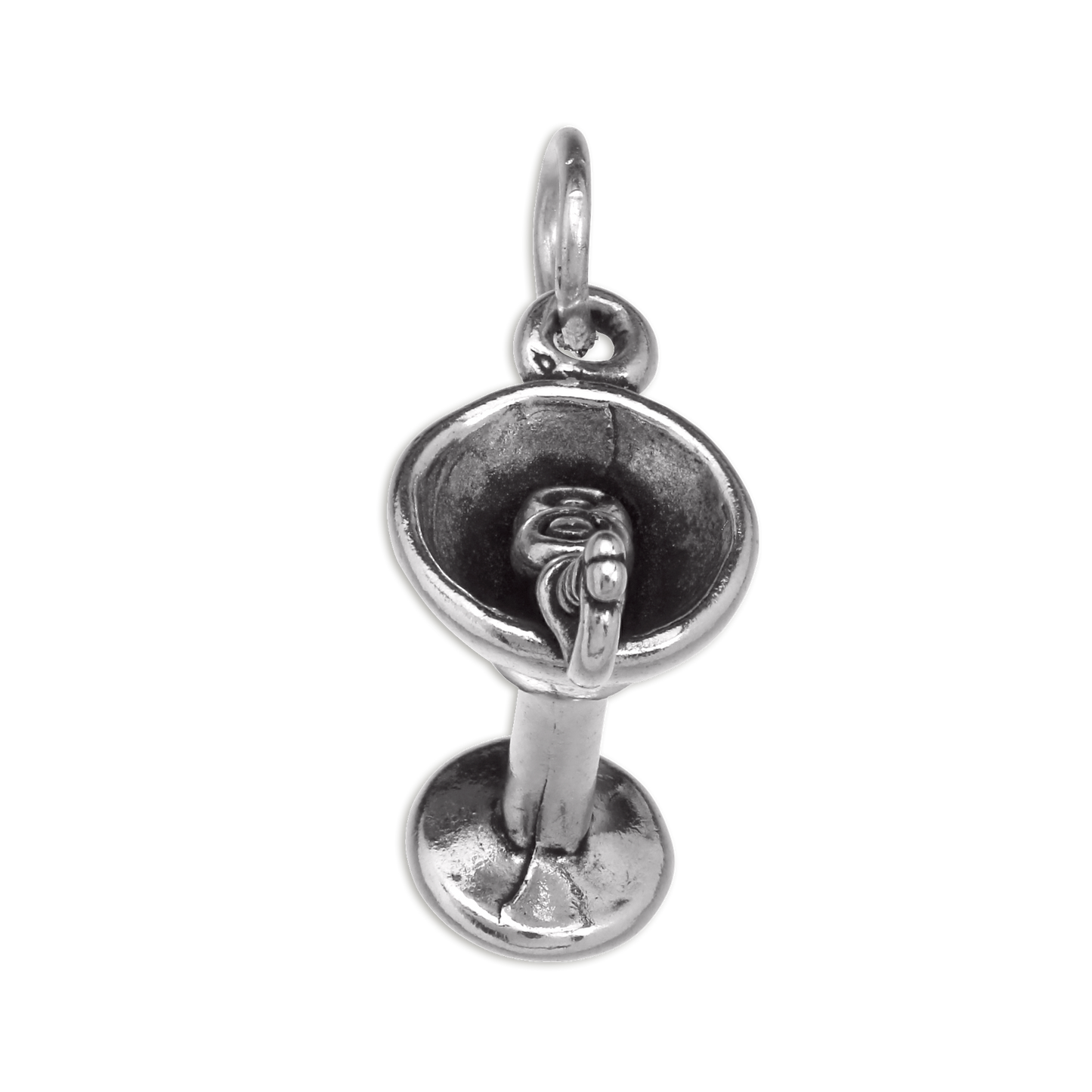 Sterling Silver Martini Glass Charm with 2 Olives