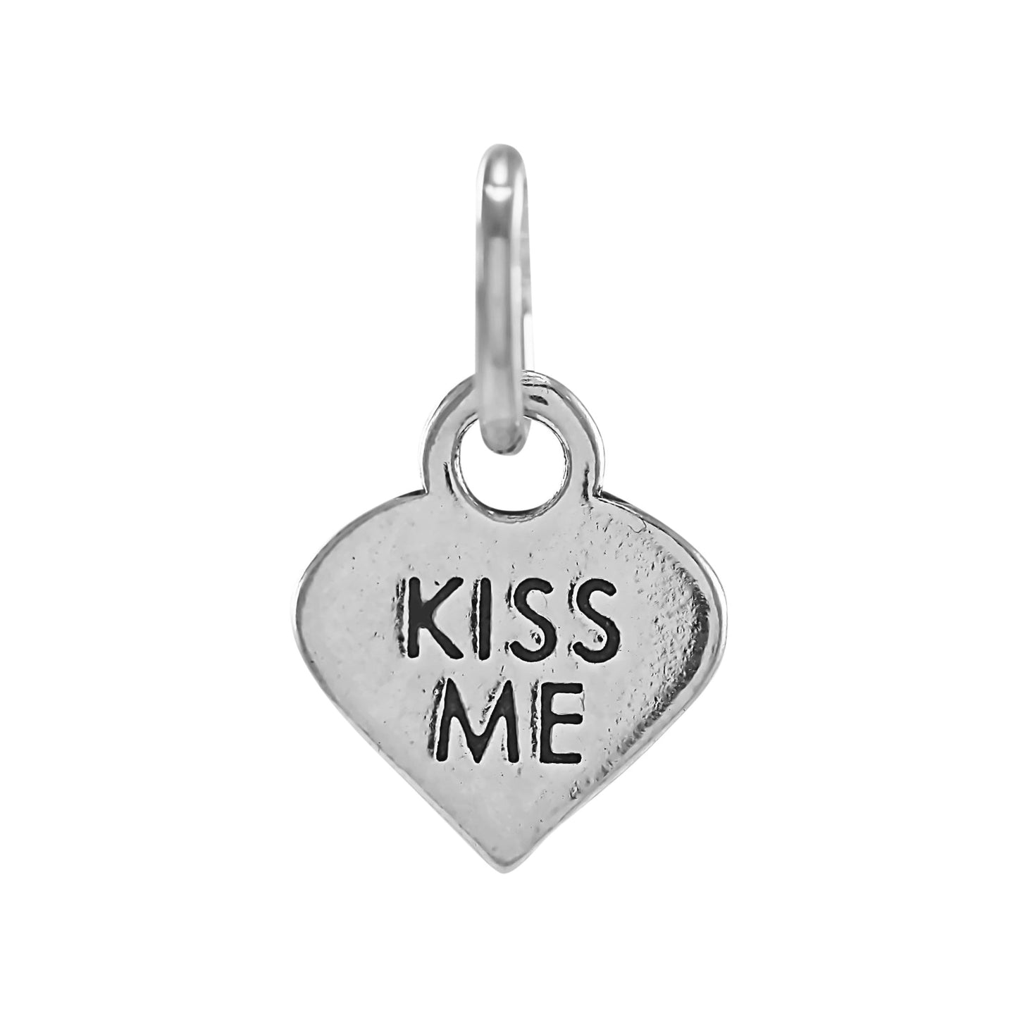 Sterling Silver Kiss Me Heart Charm