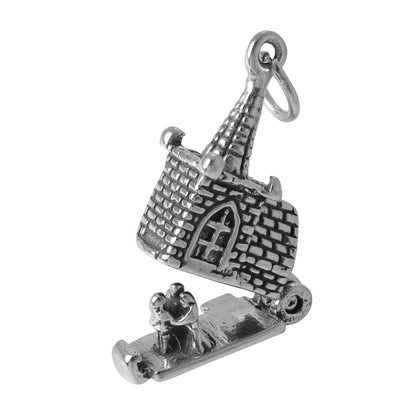 Sterling Silver Church With Couple Charm