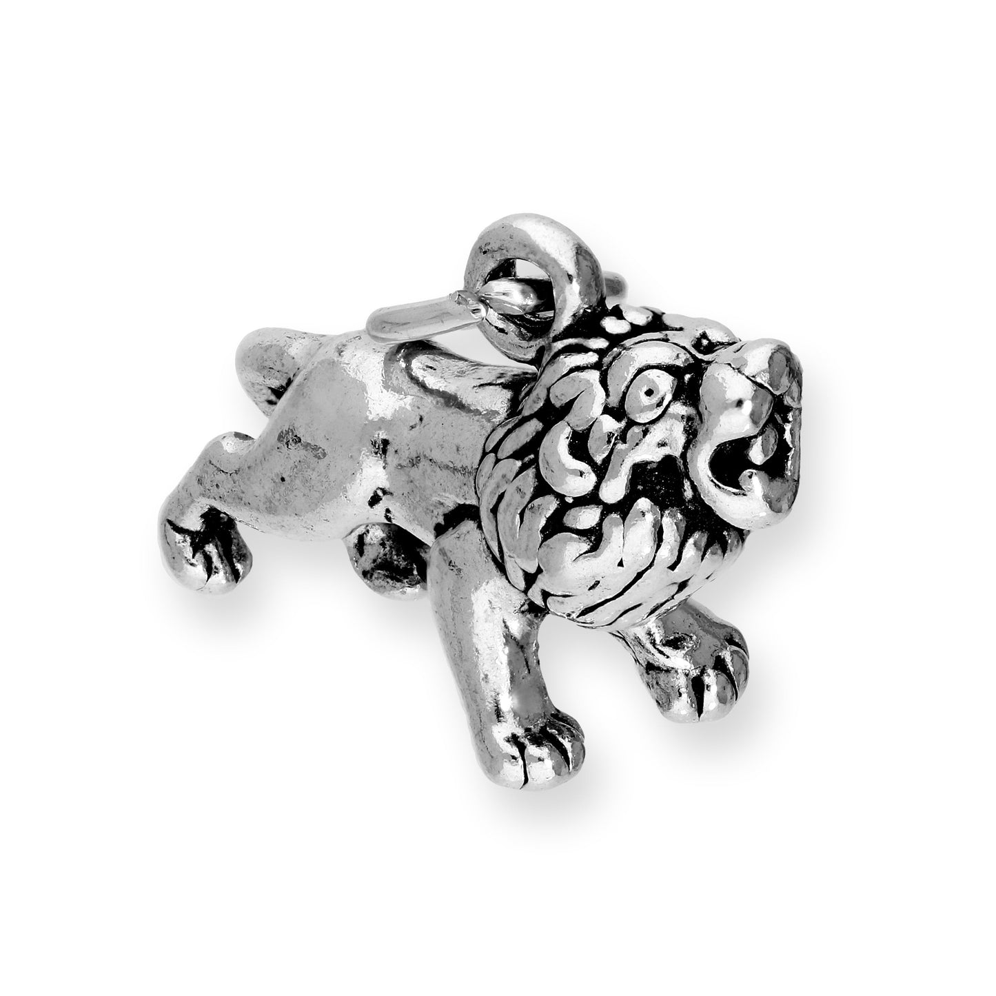 Sterling Silver Roaring Lion Charm