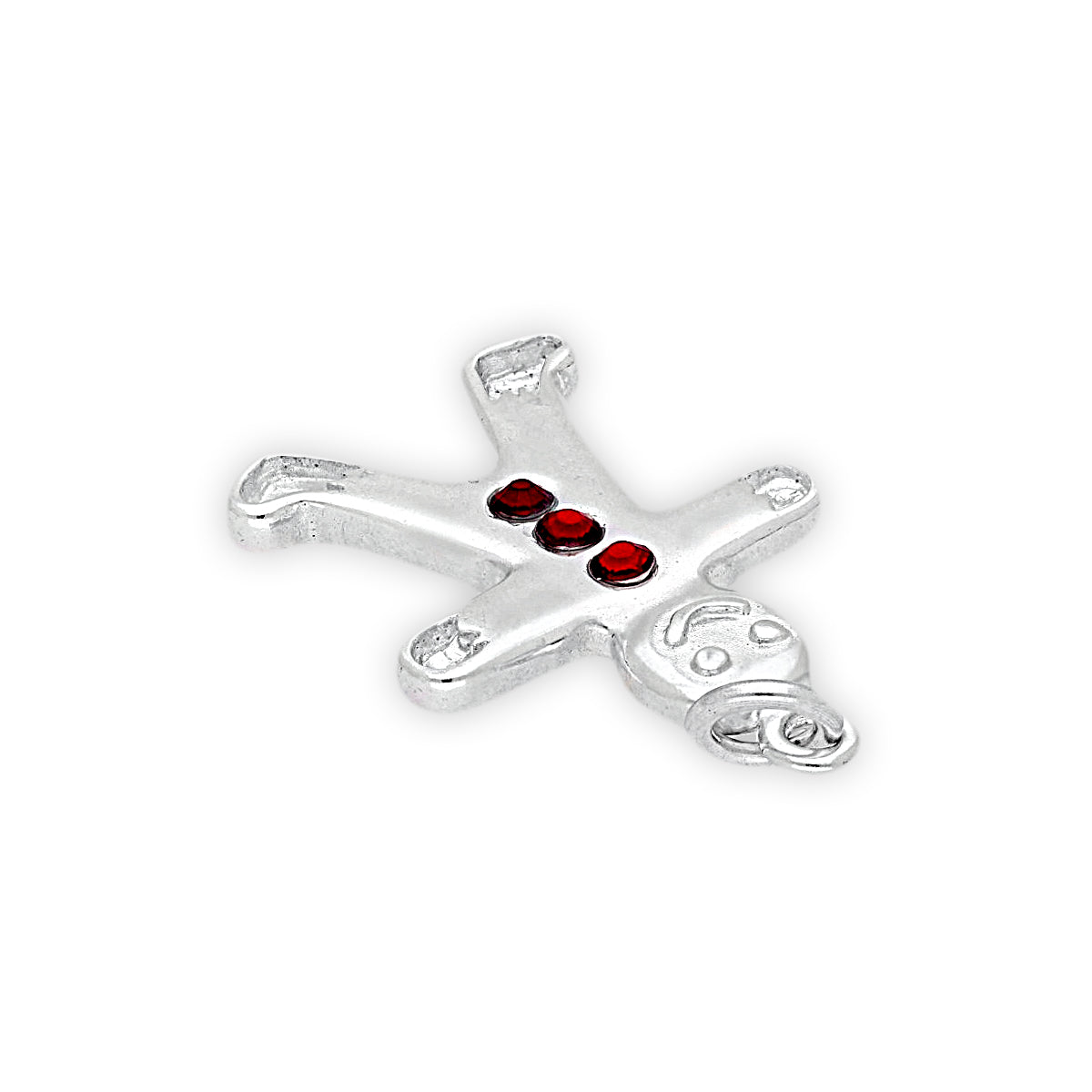 Sterling Silver Crystal Gingerbread Man Charm