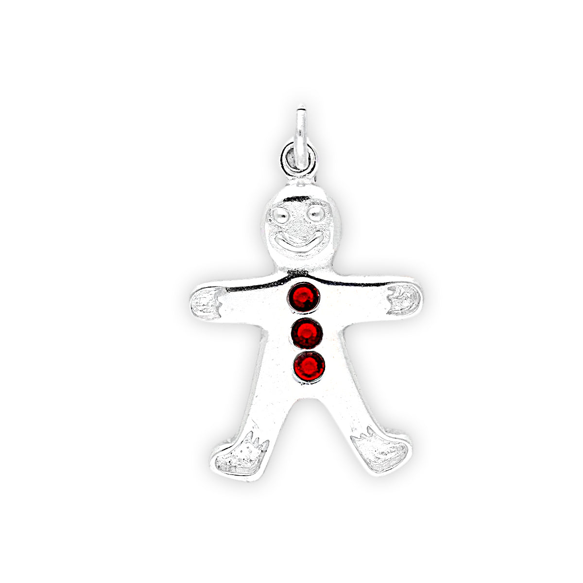 Sterling Silver Crystal Gingerbread Man Charm