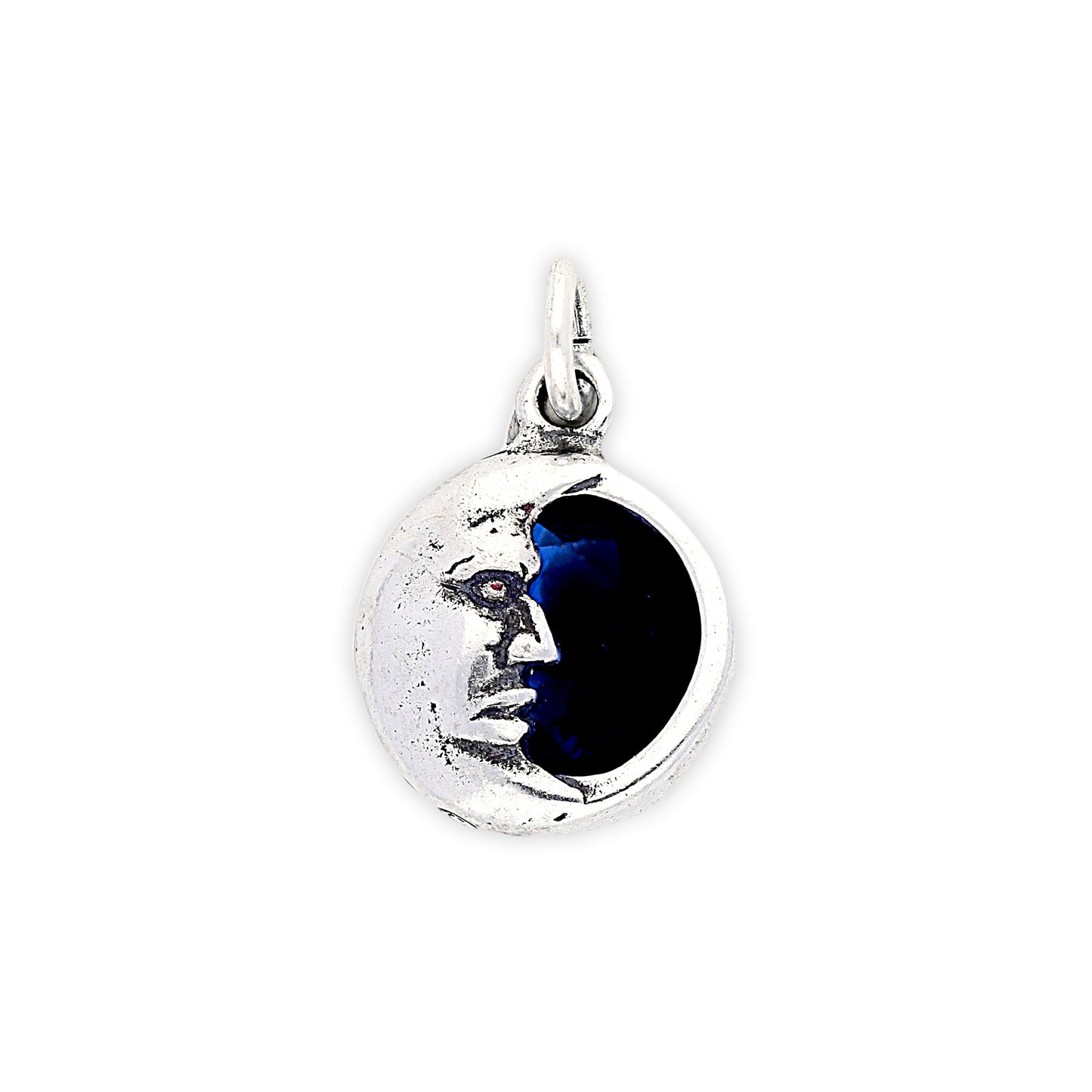 Sterling Silver Crystal Man in the Moon Charm