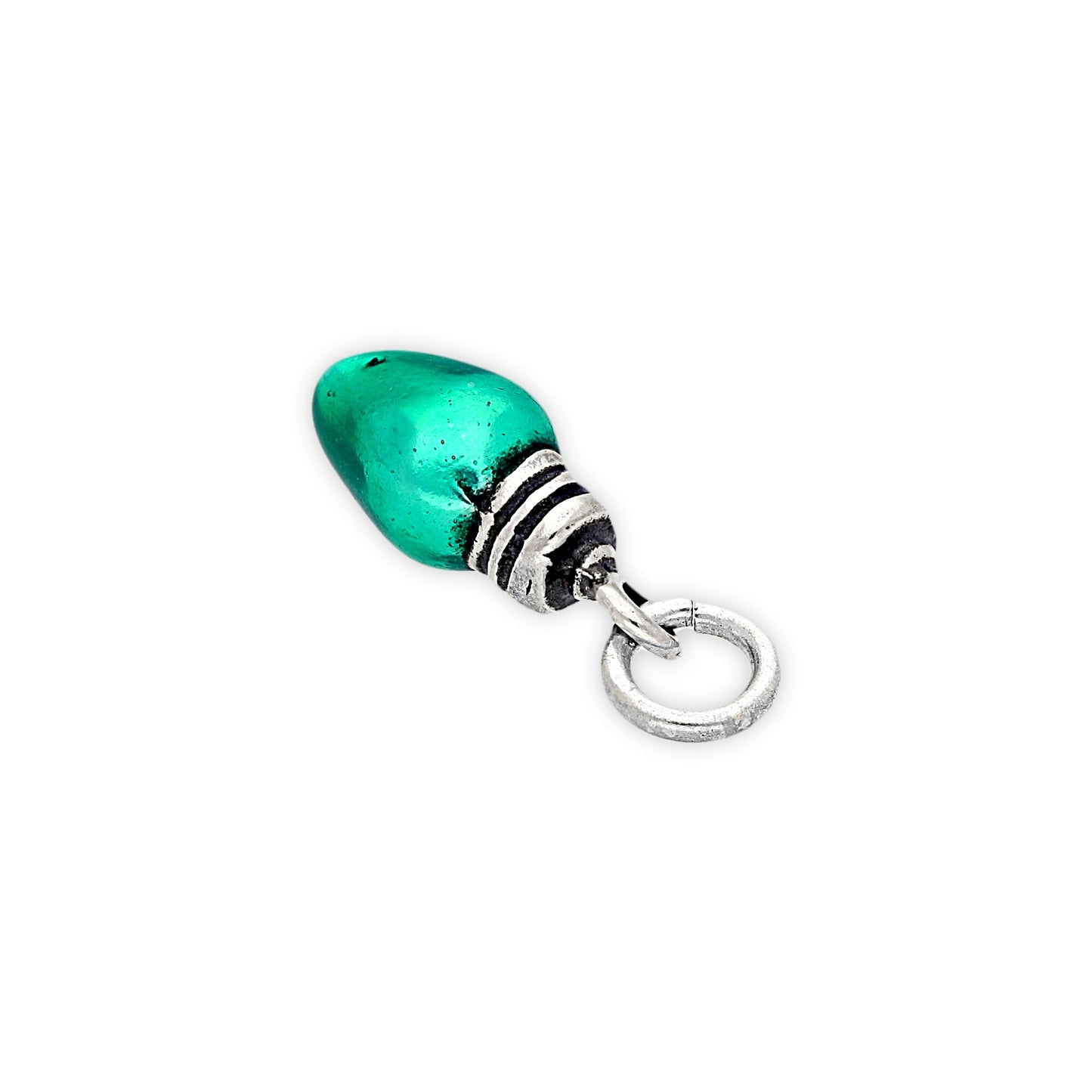 Sterling Silver Green Christmas Fairy Light Charm