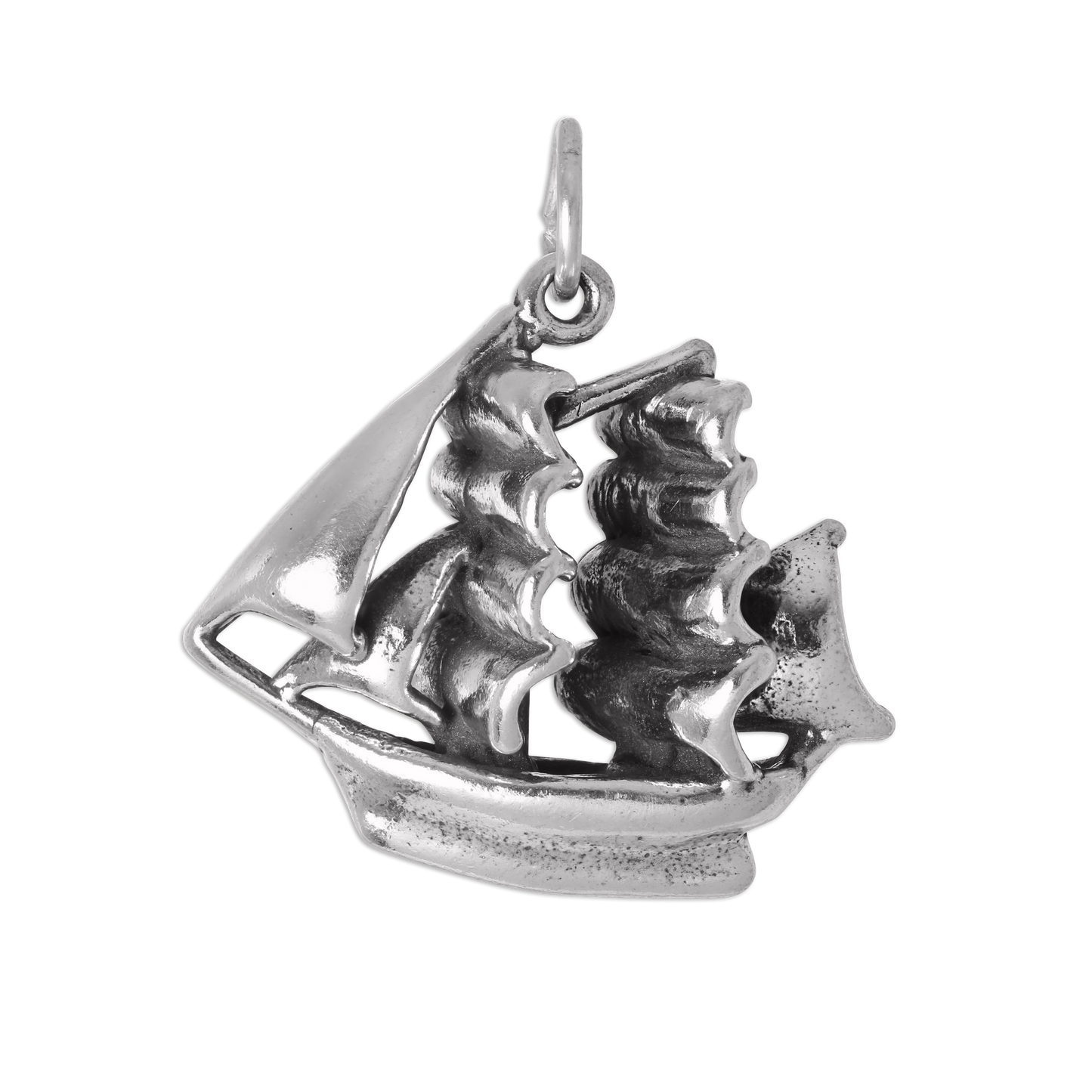 Sterling Silver 3D Pirate Ship Charm