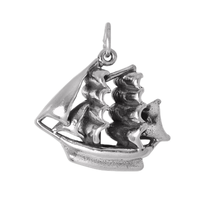 Sterling Silver 3D Pirate Ship Charm