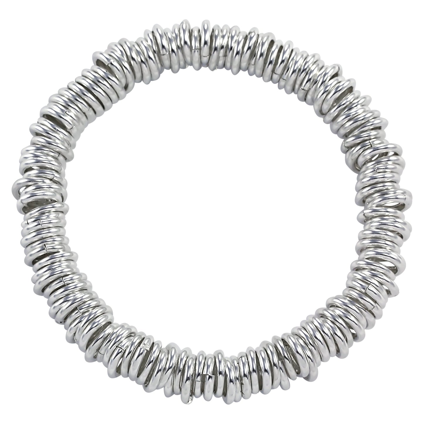 Sterling Silver Stretchy Charm Bracelet Heavy Weight